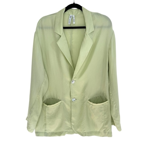 ZARA Fillsens Light Green Pistachio Loose Fit Summer Blazer Women's Size Small - Picture 2 of 9